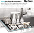 Kraus KRM-11YL Multipurpose Workstation Sink Roll-Up Dish Drying Rack, Colander and Trivet in Yellow