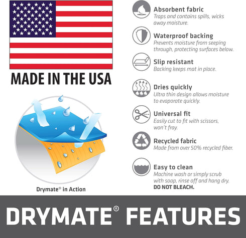 Drymate Coffee Maker Mat, Absorbent & Waterproof Kitchen Counter Protector, 12” x 20” Java Chalkboard Accessory