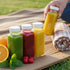 8oz 4 Pack 8 oz kitchentoolz Square Glass Juice Shot Bottle with Lid Milk Glass Bottles with Lids for Lunch Box
