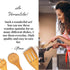 tuuli Kitchen 4-Piece Wooden Cooking Utensils Set, Durable Solid Cherry Wood (Spoon, Fork, Spatula, BBQ Tongs)