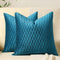 DEZENE Turquoise Throw Pillow Cases, 22x22 Inch, 2 Pack Original Striped Velvet Decorative Pillow Covers