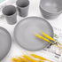 LIYH 36pcs Grey Wheat Straw Dinnerware Set - Reusable Plastic Plates and Bowls, Dishwasher Safe