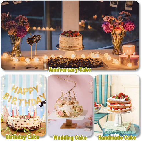 P&P CHEF Round Cake Pans Set of 2, 8 x 3 Inch Stainless Steel for Layer Birthday and Wedding Cakes, Oven Safe