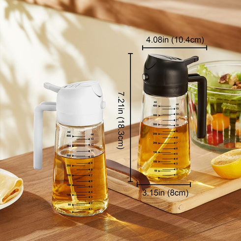 16oz/470ml 2 1 TrendPlain Glass Olive Oil Sprayer for Cooking in Olive Oil Dispenser Bottle for Kitchen Gadgets and Air