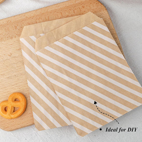 VGOODALL 120PCS Flat Paper Bags, 5 x 7 Inch Popcorn and Cookie Bags for Treats