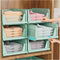 SNSLXH 5 Pack Stackable Closet Storage Basket, Green Multifunctional & Foldable Organizer for Bathroom Kitchen Laundry