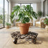 10" Comfy Hour Heavy Duty Cast Iron Rolling Plant Stand, Heart Shaped Plant Caddy with Industrial Metal Wheels