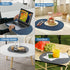 yuuzue Set 6 Faux Leather Placemats of with Matching Coasters, Dual Sided Oval Placemats, Waterproof Wipeable Heat