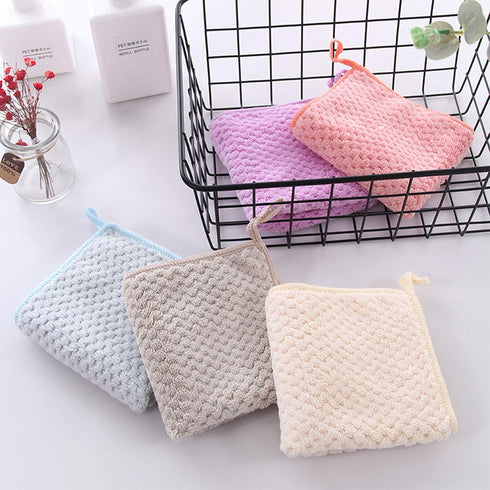 Small Towels with Hanging Loop, Hand Dry Towels for Kitchen & Bathroom, Super Absorbent Soft Small Towel Set with