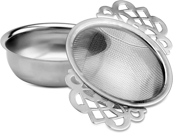 Kilo D13 Stainless Steel Double Arm Strainer for Loose Leaf Teas, Clear, Green, Black