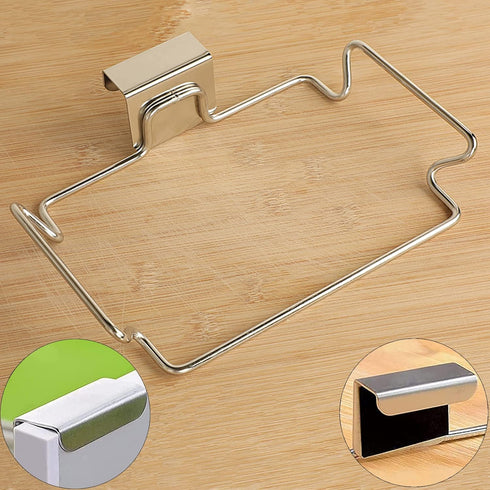 Large Stainless Steel Trash Bag Holder for Kitchen Cabinets, Under Sink Garbage Bag Holder, Waste Can