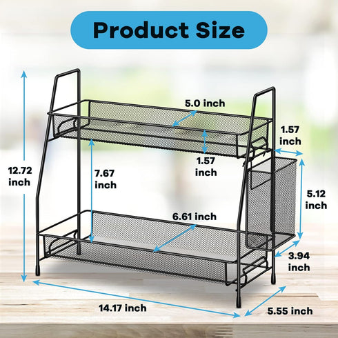 Bathroom Organizer Countertop, Spice Rack Organizer for Cabinet,Bathroom Counter Organizer, Kitchen Countertop Organizer, Perfume Organizer,Bathroom Vanity Organizer Black by SPISPI