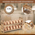 4 Layers/48-Hole, Countertop Wooden Egg Holder with Stackable Wood Egg Rack with Handle, Stores