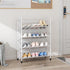 4 Closet 4 Tier Shoe Rack for Mesh Fabric Metal Shoe Racks, Small Shoe Storage Organizer Shelf for Entryway, Hallway