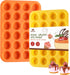 2 Pcs Silicone Mini Muffin Cupcake Pan, Kaloo Nonstick 24 Cups for Baking Muffins, Cakes, Tart, Dishwasher Safe