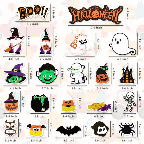 20Pcs Halloween Magnet Car Decorations Waterproof Trick or Treat Automotive Magnet Stickers Refrigerator Magnets Boo Pumpkin Ghost Candy Bat Home Decor Party Supplies for Cars