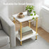 2-Layer DW09BZ01 HOOBRO End Table, Small Side Table, Nightstand with Storage Shelves, Sofa Table for Small Spaces