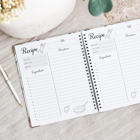 Blank Recipe Book To Write In Your Own Recipes - Family Recipe Journal to Create Your Own Cookbook - 100 Page Empty