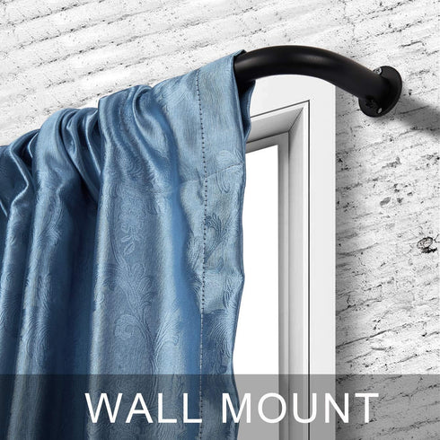 Room Darkening Curtain Rod, Wrap Around Design, Extra-Thick 1-Inch Diameter Extendable Metal Rod Set for Blackout
