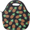 Neoprene Lunch Bag for Kids, Insulated Tote for Women Men, Pineapple Black