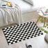 Seavish Checkered Rug, 2x3 Ft - Moroccan Black and White Outdoor Washable Cotton Woven Area Rug for Entryway