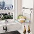 TQVAI Over Sink Dish Drainer Drying Rack, Stainless Steel Foldable Wall Mounted Dish Racks with Drainboard Hanging Rod