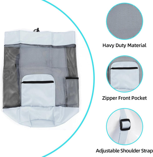 Anandming backpack (1, Beach toy bagmesh for beach,Beach Must Haves Sand Box Toys Seashell BagsWaterproof Swim Mesh