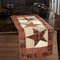 VHC Brands Abilene Country Red Independence Day Patchwork Rect Star Quilted Runner 13x36