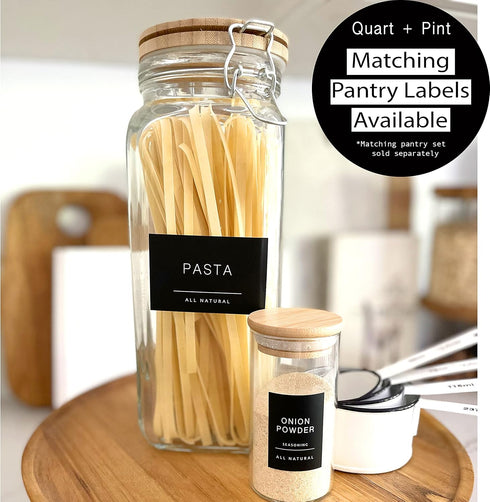 160 Spice Jar Labels, Minimalist Matte Black Stickers for Kitchen & Pantry Organization