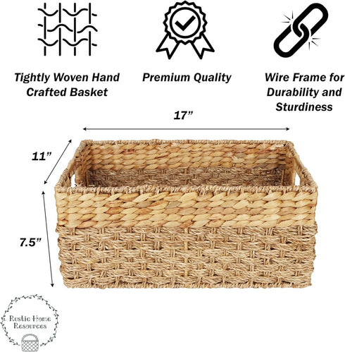 Large Woven Storage Baskets, Seagrass Baskets, Large Wicker Baskets for Storage, Large Storage Baskets