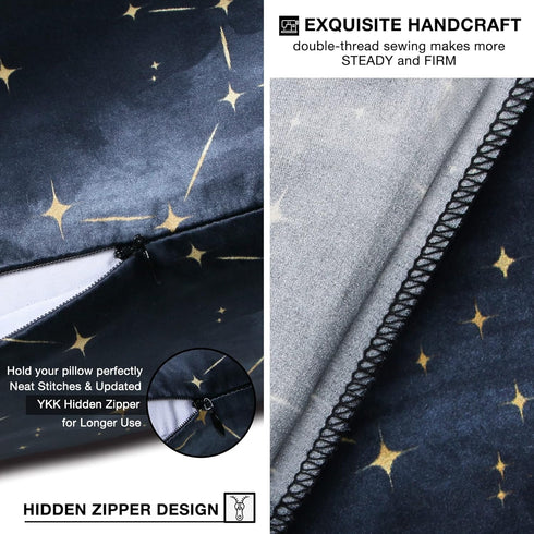 MANSPHIL 100% Mulberry Silk Pillowcase for Hair and Skin, Black Galaxy Pattern - Premium 22 Momme Charmeuse Silk Pillow