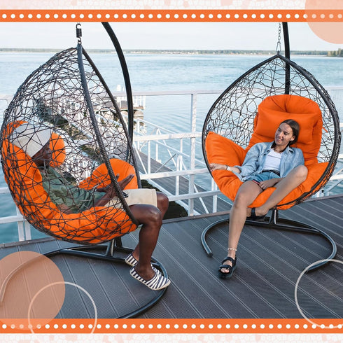 2.58 Hammock Patio(Orange,1 Tudomro Egg Chair Cushion Filling kg Replacement Rocking Wicker Chair Cushions High Back