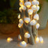 Natural Beach Seashell String Lights 13.85 Ft 40 Warm White LED Battery Operated Ocean Lights