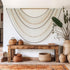 Flber 57"x35" Macrame Wall Hanging Handcrafted Boho Wall Decor Bead Woven Wall Hanging for Bedroom, Living Room