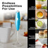 Bean Envy Milk Frother Handheld for Coffee, Electric Mini Drink Mixer & Coffee Foamer Wand with Stand (Light Blue)
