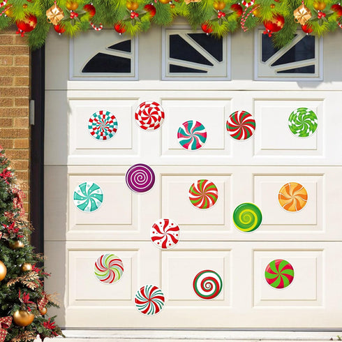 JULMELON 22 Pcs Christmas Candy Magnets, Refrigerator Car Magnets for Holiday DIY Decorations