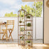 6 Bamworld Roof Shaped Plant Stand Indoor Outdoor Tier Tall Large Wood Plant Shelf Multi Tier Flower Stands Garden