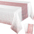 Tablecloth and Sequin Table Runner Set, Polka Dots Confetti Table Cover for Birthday Wedding Party Supplies