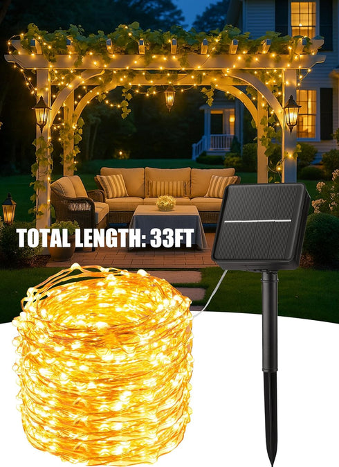6 Packs 198Ft 600 8 Minetom Solar String Lights for Outside, Total LED Outdoor Solar Fairy Lights, Modes Balcony Lights