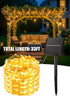 6 Packs 198Ft 600 8 Minetom Solar String Lights for Outside, Total LED Outdoor Solar Fairy Lights, Modes Balcony Lights