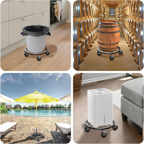 Chinpakden 10.24" 360 Plant Caddy with Wheels - Plant Stand with Wheels, Lockable Plant Rollers Plant Dolly, Plant Tray