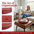 13" Round Decorative Tray, Red Serving Tray with Handles, Plastic Coffee Table Tray for Ottoman, Living Room, Bathroom