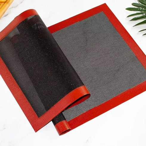 2 Pcs Silicone Mat, Microperforated Fiberglass Baking Pan Mat, Strong Heat Resistance Oven or Pan Liner Baking Tool