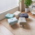 15.75" UHBD023BG YMYNY Small Foot Stool Ottoman, Footrest with Sponge Soft Padded Seat, Cotton-Linen Blend Fabric