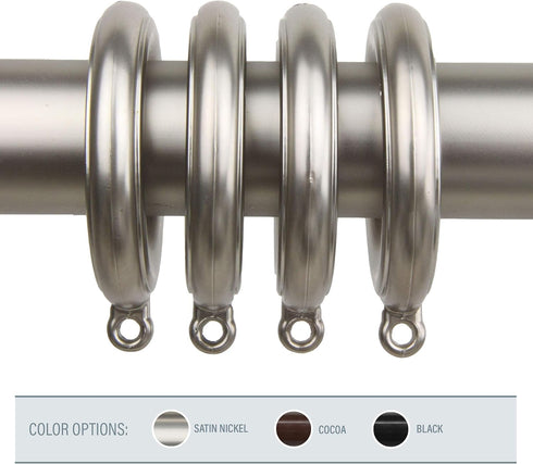 Rod Desyne Decorative 1.75 inch Eyelet Rings - Satin Nickel