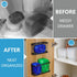 YIGII 3 Pack Adhesive Cabinet Organizer Storage, Wall Mounted Lid Organizer for Tupperware - Black Stainless Steel
