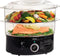 BELLA Two Tier Food Steamer, 7.4 QT, Stainless Steel, Stackable Baskets & Dishwasher Safe Lids