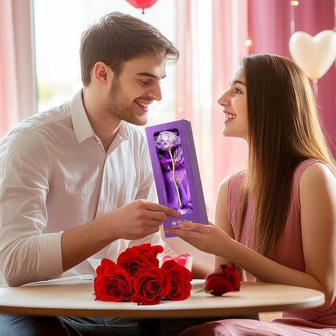 Childom Birthday Gifts for Women, Christmas Rainbow Rose Gifts for Her Mom, Sweet Artificial Flower Present