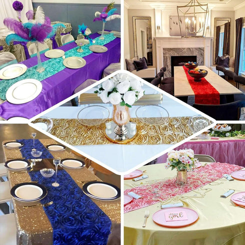 Rosette Efavormart Wonderland Premium Table Runners for Weddings Party Banquets Decor Fit Rectangle and Round Table