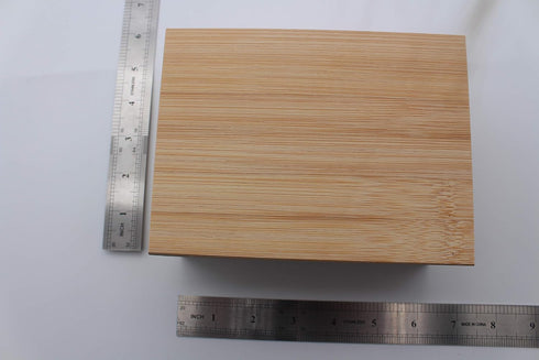 Zhou Bamboo Natural Storage Box with Cover, Unpainted Wooden Gift Box, 6.3x4.72x2.76 inch